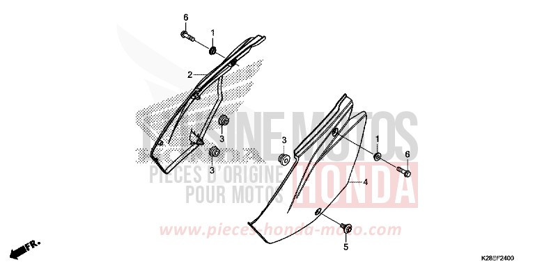 COUVERCLE LATERAL de CRF125F "Petites Roues" EXTREME RED (R292) 2024